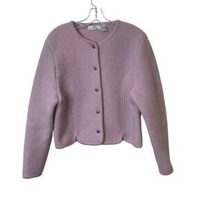 Vintage Carroll Reed Pink 100% Wool Jacket Sz 12